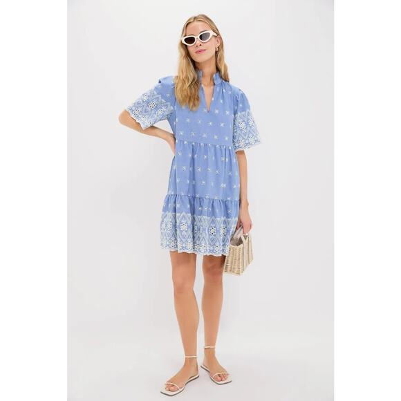 New NWT Tuckernuck Chambray Embroidered Crawford Mini Dress Size XL - Picture 2 of 11